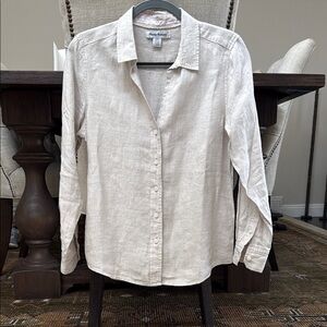 Women’s Tommy Bahama Beige Button Down Linen Shirt - Size Small